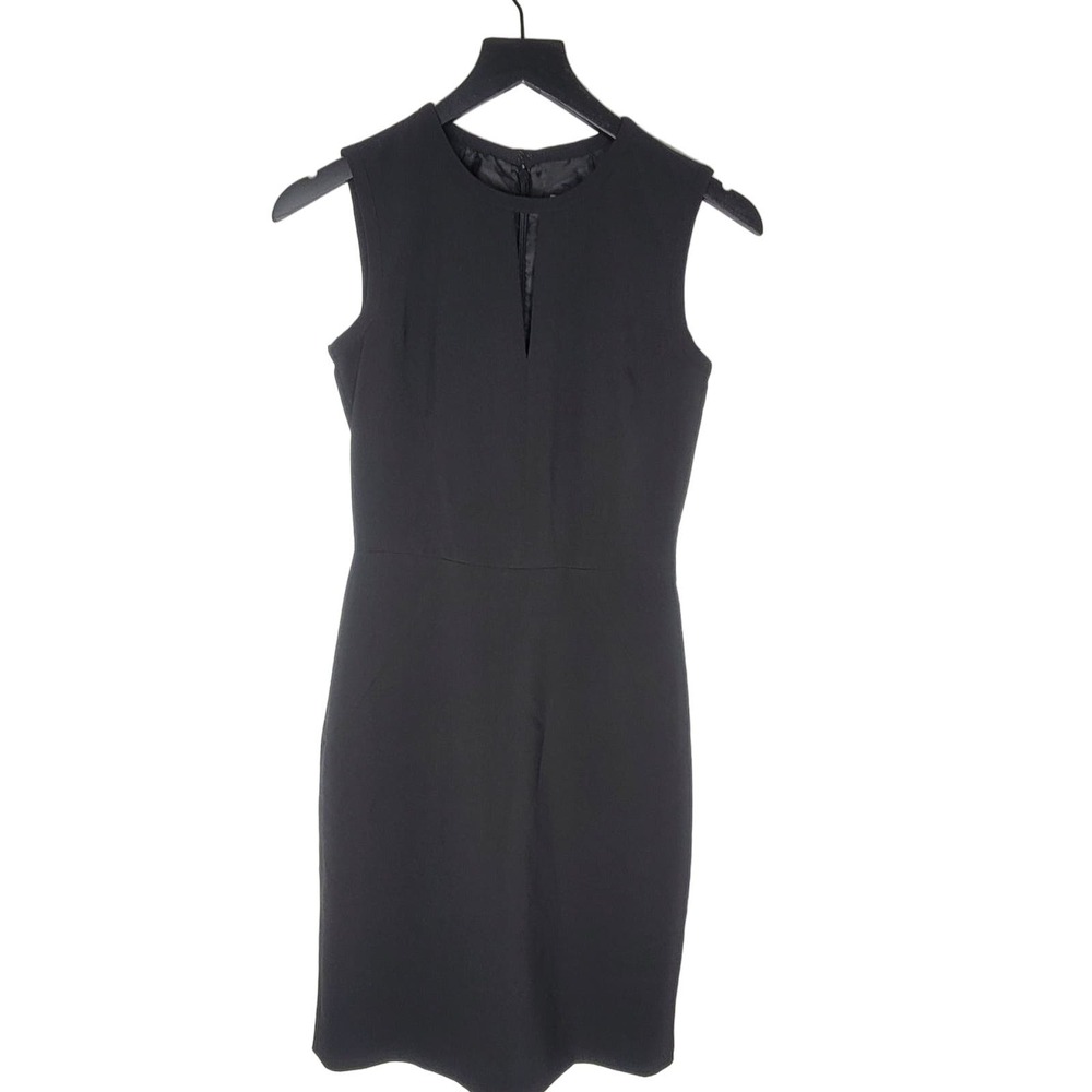 J.Crew Suiting Black Dress 00 Keyhole Neck Sheath Career Office Business Basic